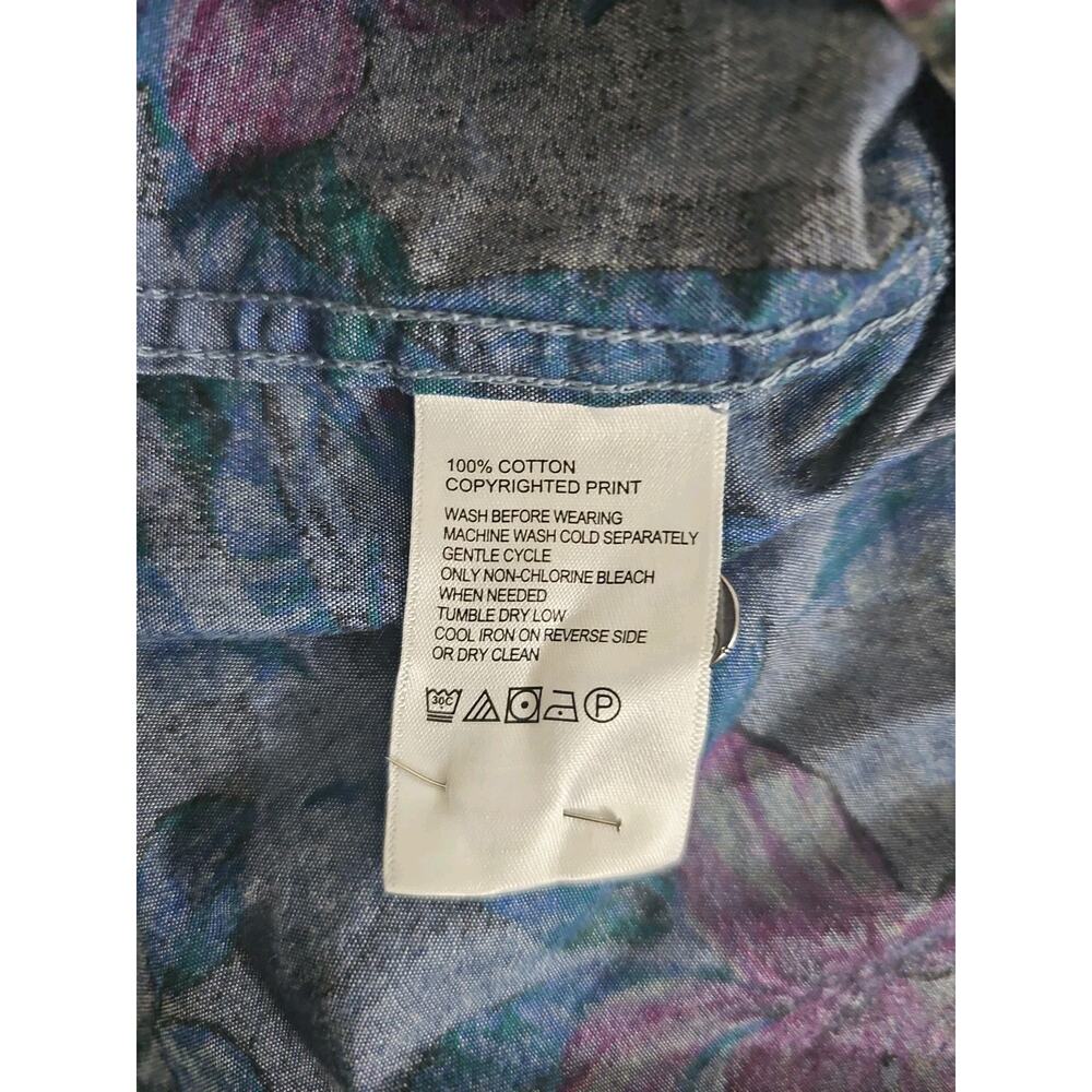 Tommy Bahama ~Men's Size L~ Multicolor Blue Bay Gardens 100% Cotton Shirt NWT - Picture 9 of 16